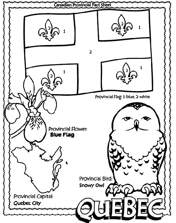 Canadian Province - Quebec coloring page