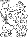 Undersea Creatures coloring page