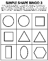 Simple Shape Bingo 3 coloring page