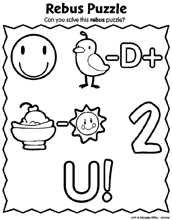 Rebus Puzzle coloring page