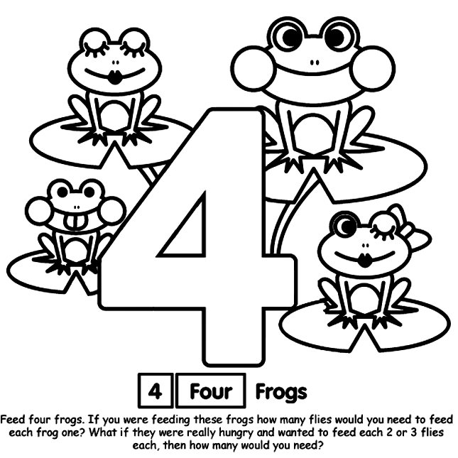 Number 4 coloring page