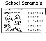 School Scramble coloring page