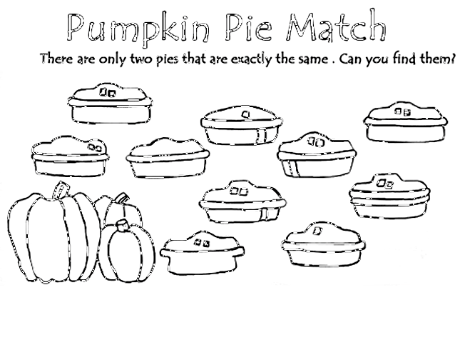 Pumpkin Pie Match coloring page