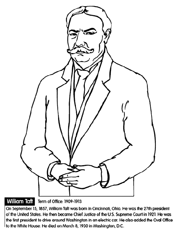 U.S. President William Taft coloring page
