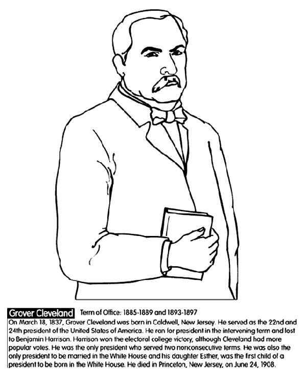 U.S. President Grover Cleveland coloring page