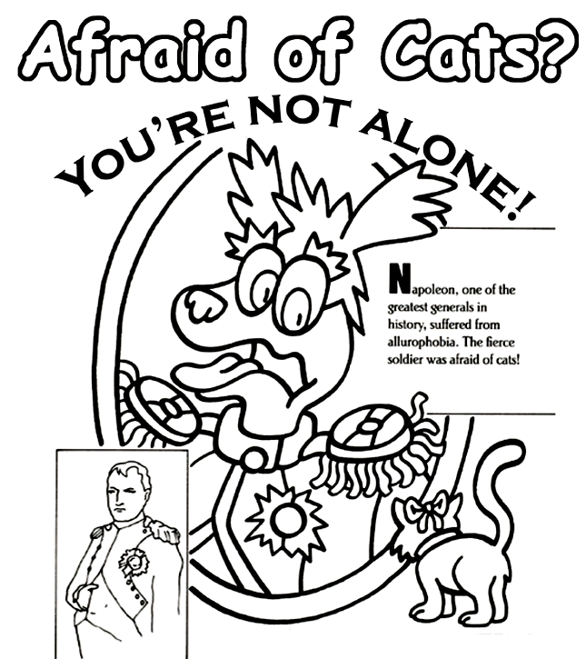 Napoleon and Cats coloring page