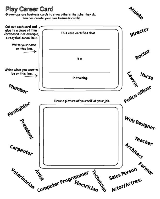Play Career Card coloring page