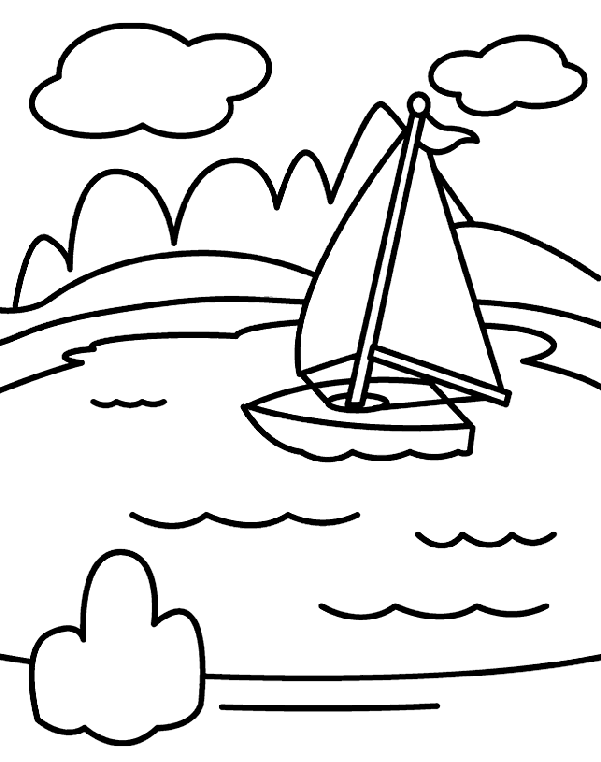 Lake coloring page