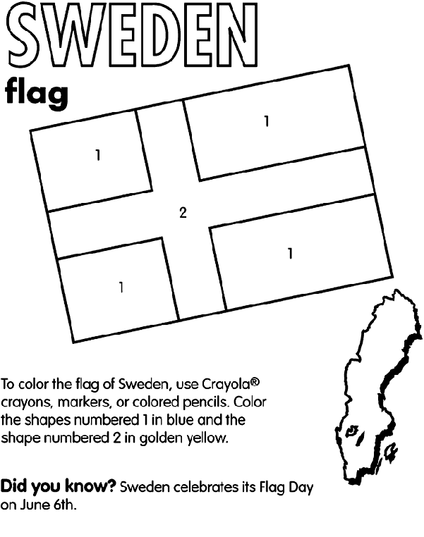 Sweden coloring page