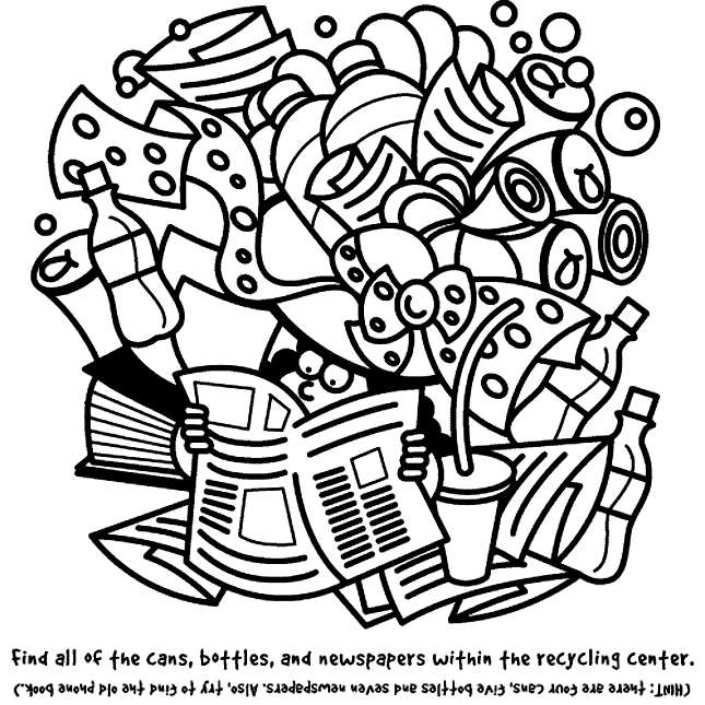 Recycling Search and Find coloring page