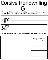 Writing Cursive G coloring page