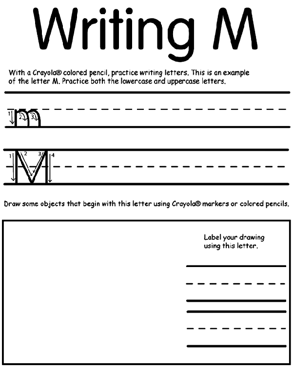 Print M coloring page