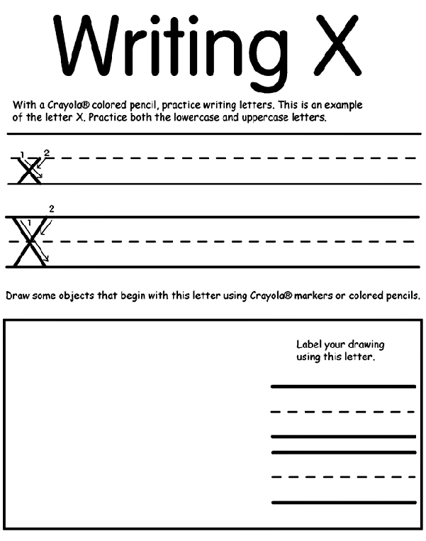Print X coloring page