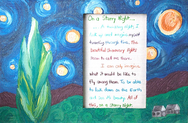 On a Starry Night Poetry Frame lesson plan