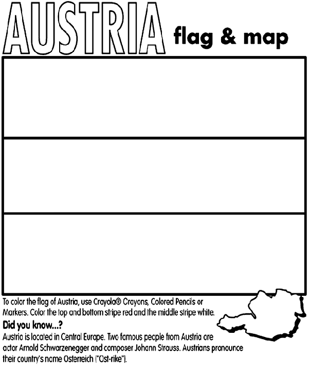 Austria Flag Coloring Page Austria crayolacouk