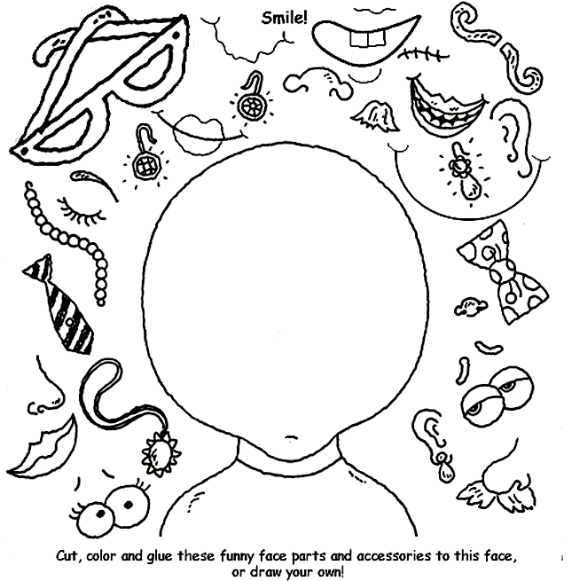 Funny Face Coloring Pages Create a Funny Face crayolacouk