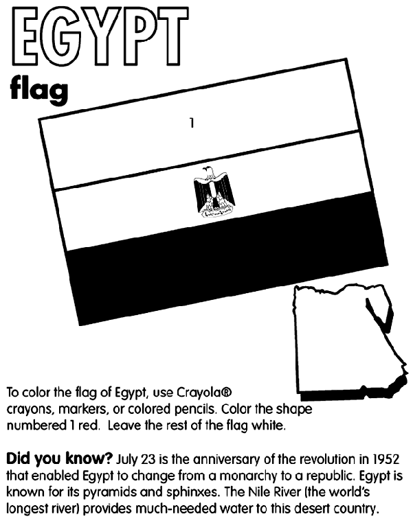 Coloring Printable Egypt Flag Egypt crayolacouk