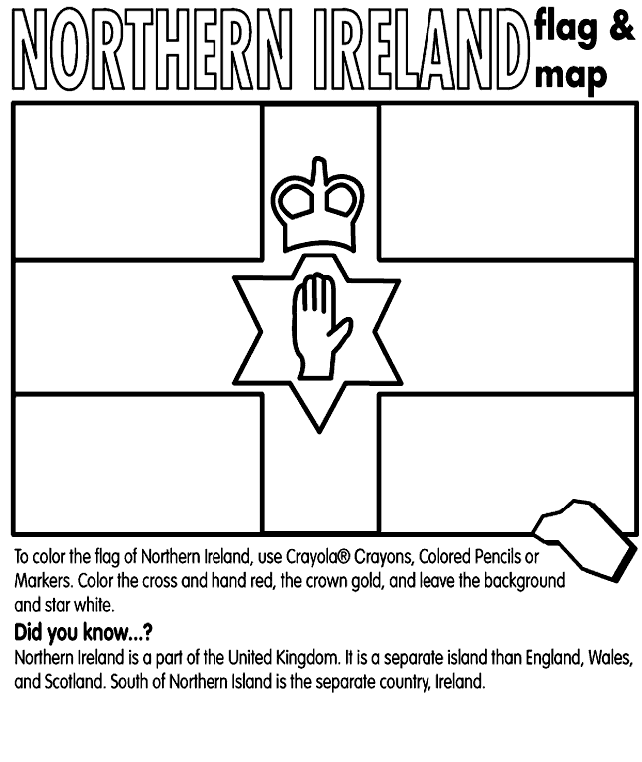 Irish Flag Coloring Page Northern Ireland crayolacouk