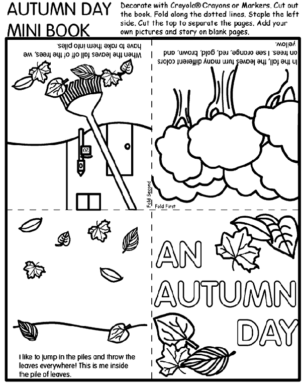 Autumn Day Mini Book coloring page