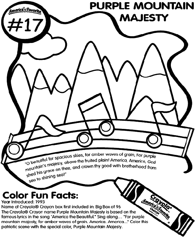 No.17 Purple Mountains' Majesty coloring page
