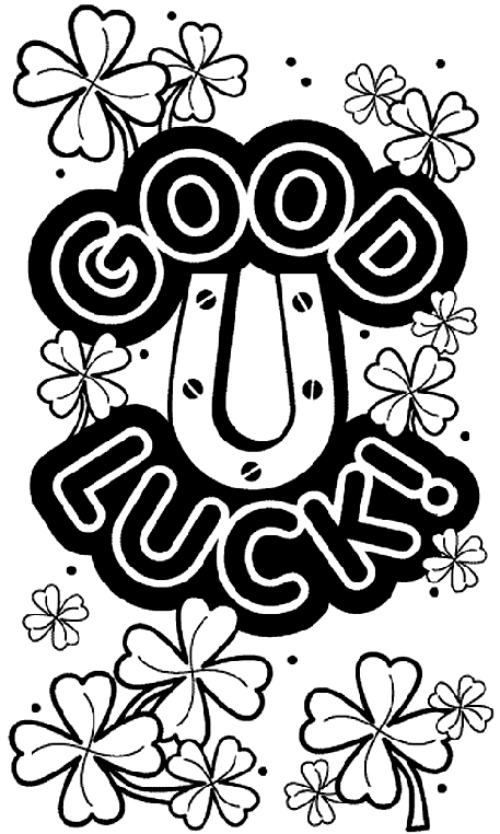 Good Luck Shamrocks coloring page