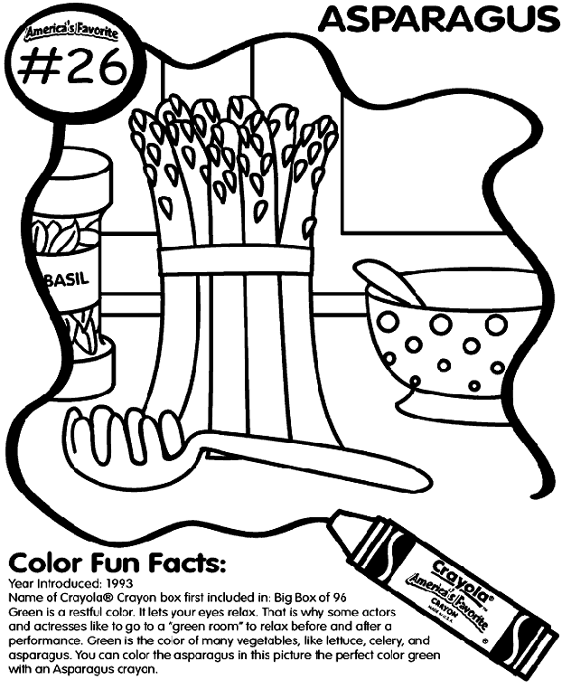 No.26 Asparagus coloring page