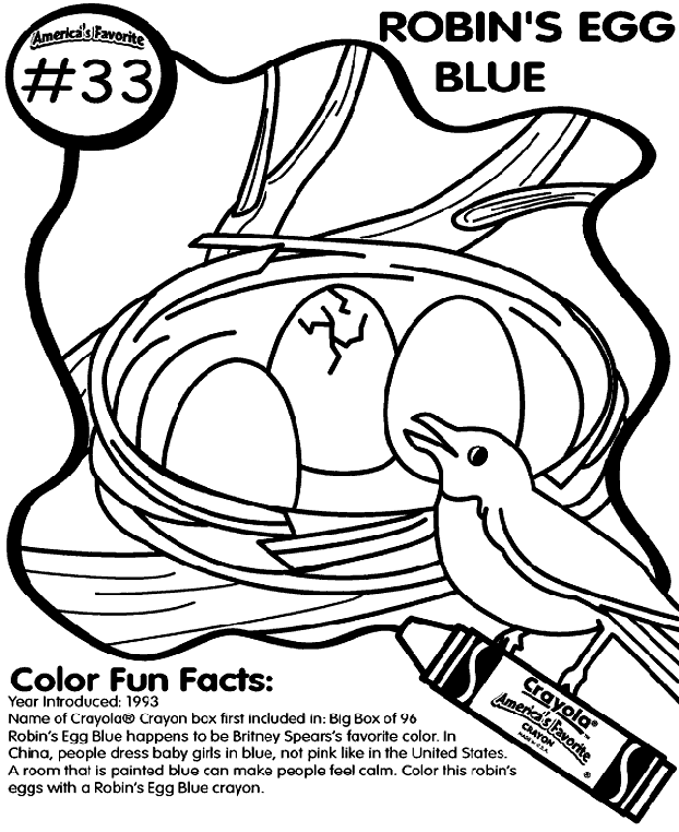 No.33 Robin's Egg Blue coloring page
