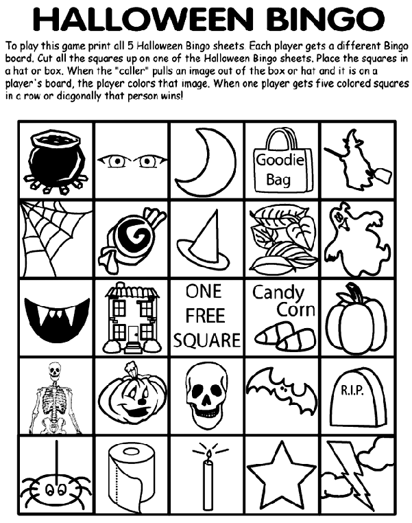 Halloween Bingo No.5 coloring page