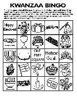 Kwanzaa Bingo Board No.3 coloring page