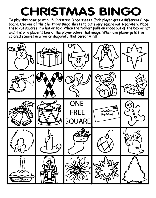 Christmas Bingo Board No.2 coloring page