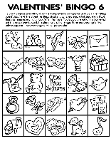Valentine&#39;s Bingo 6 coloring page