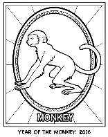 Chinese New Year - Year of the Monkey coloring page