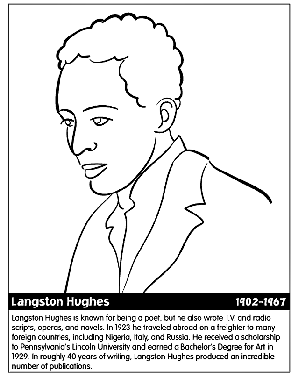 Langston Hughes coloring page