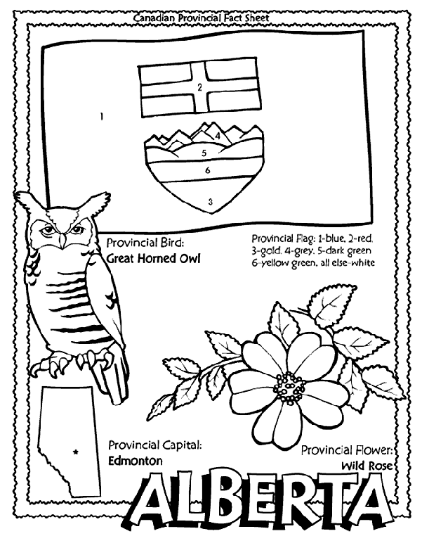 Canadian Province - Alberta coloring page