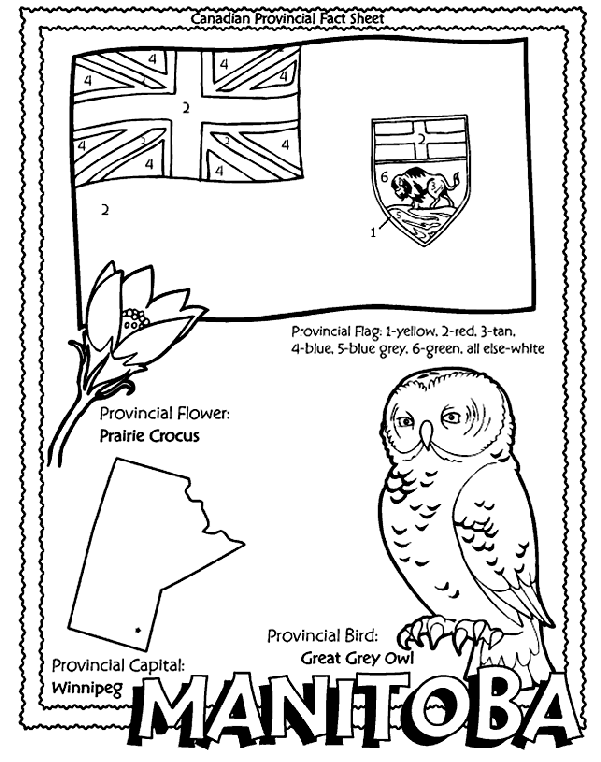 Canadian Province - Manitoba coloring page