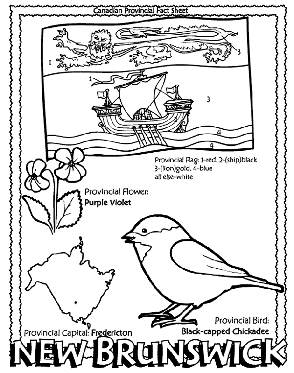 Canadian Province - New Brunswick coloring page