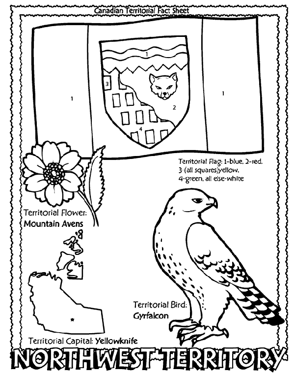 Canadian Territory - Northwest Territory coloring page