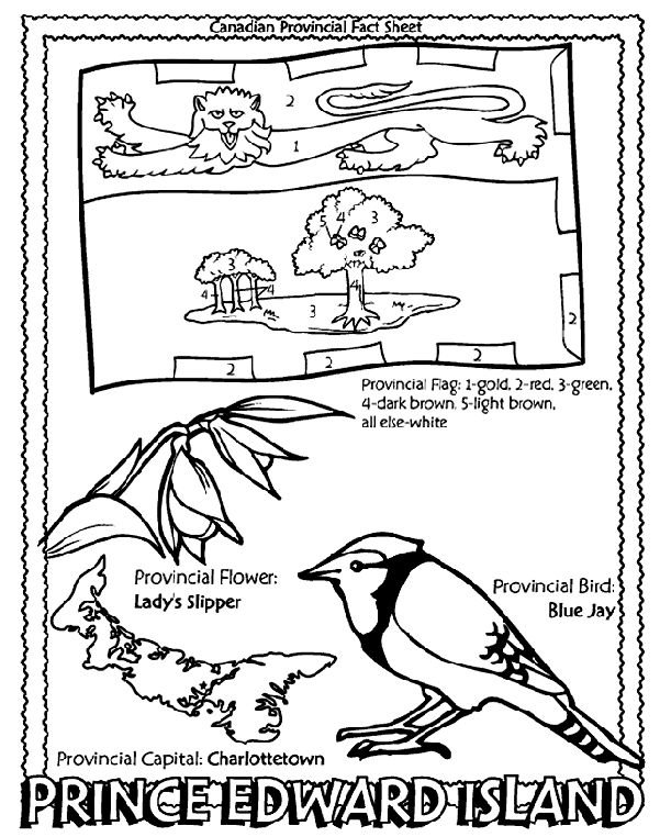 Canadian Province - Prince Edward Island coloring page
