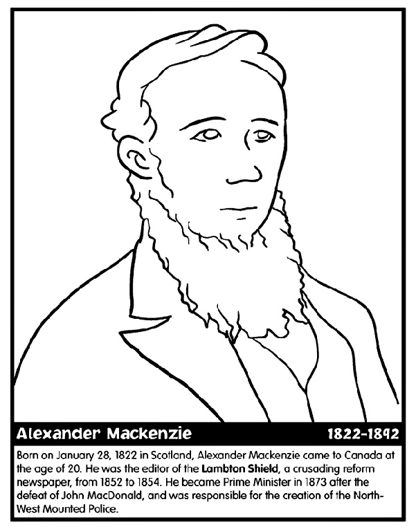 Canadian Prime Minister Mackenzie coloring page