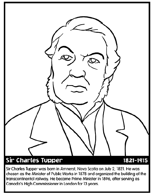 Canadian Prime Minister Tupper coloring page