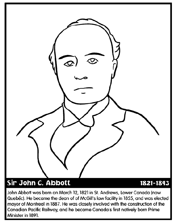 Canadian Prime Minister Abbott coloring page