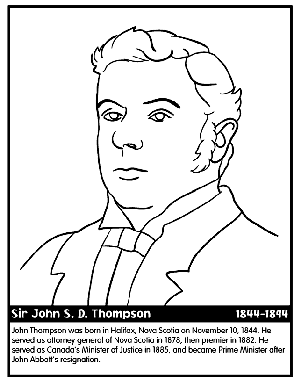 Canadian Prime Minister Thompson coloring page
