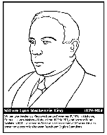 Canadian Prime Minister King coloring page