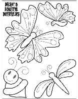 Bright and Beautiful Butterflies coloring page