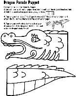 Dragon Parade Puppet coloring page