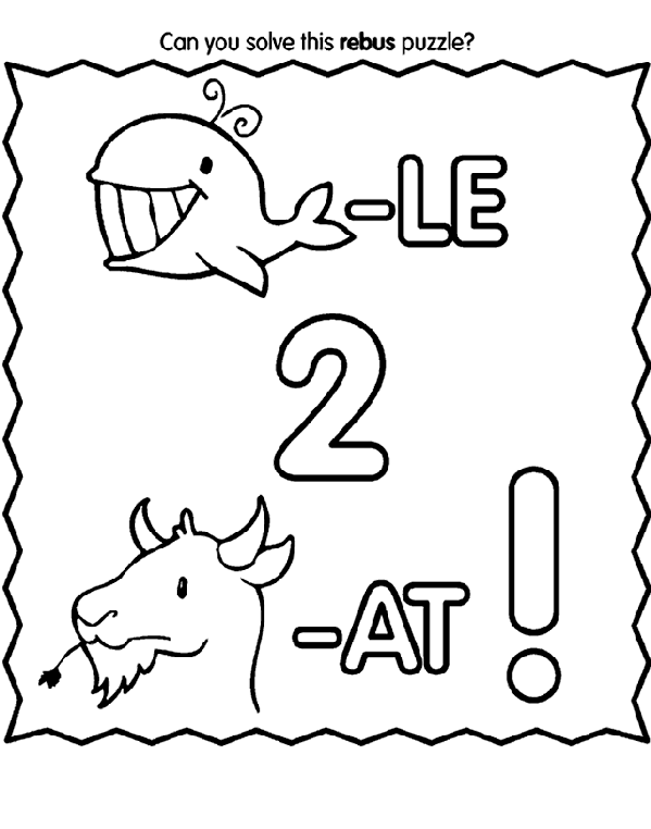Rebus Message 2 coloring page