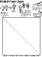 Folded Paper Swan coloring page