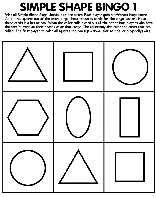 Simple Shape Bingo 1 coloring page