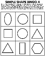 Simple Shape Bingo 4 coloring page