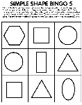 Simple Shape Bingo 5 coloring page